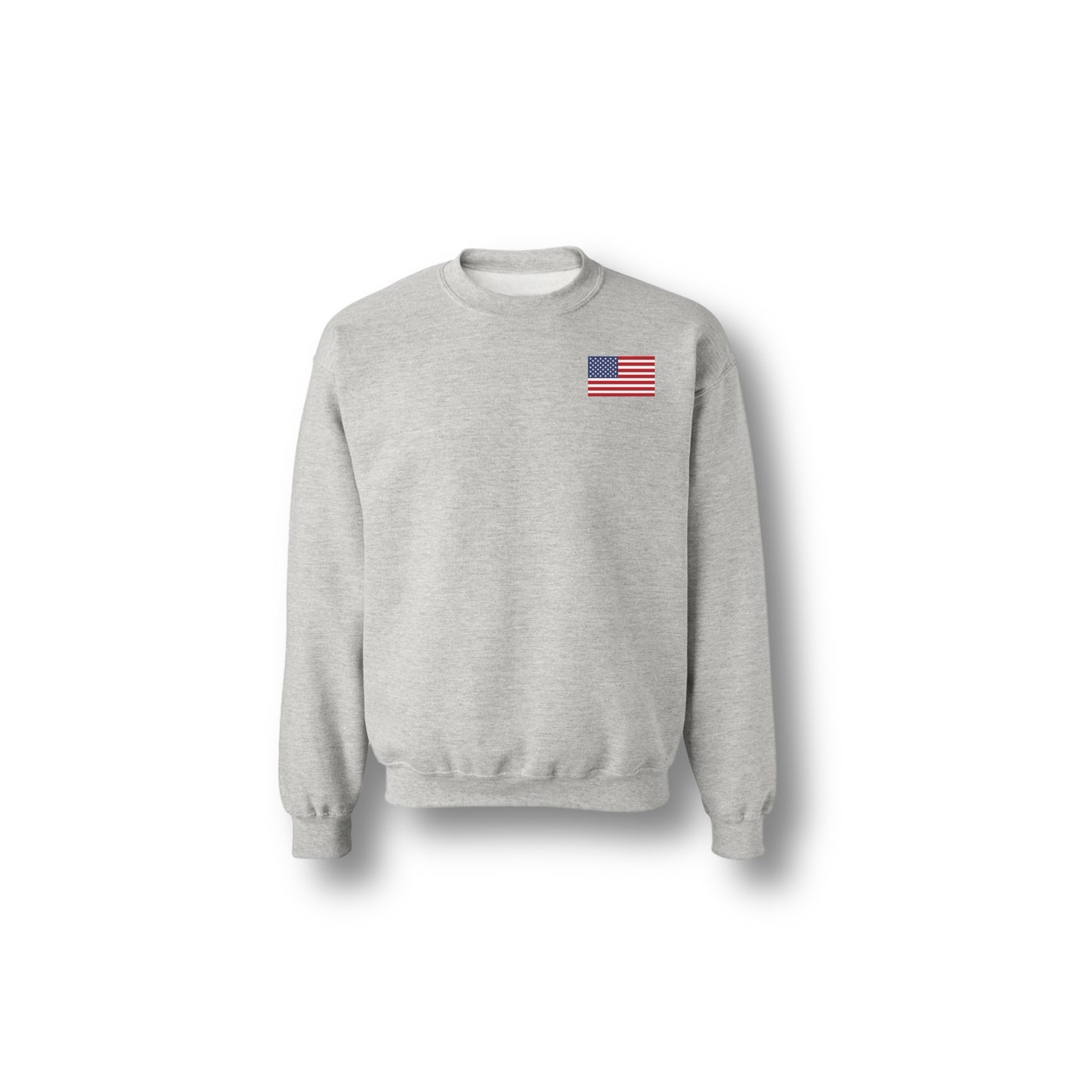 WITH LIBERTY AND JUSTICE FOR ALL CREWNECK ASH GREY