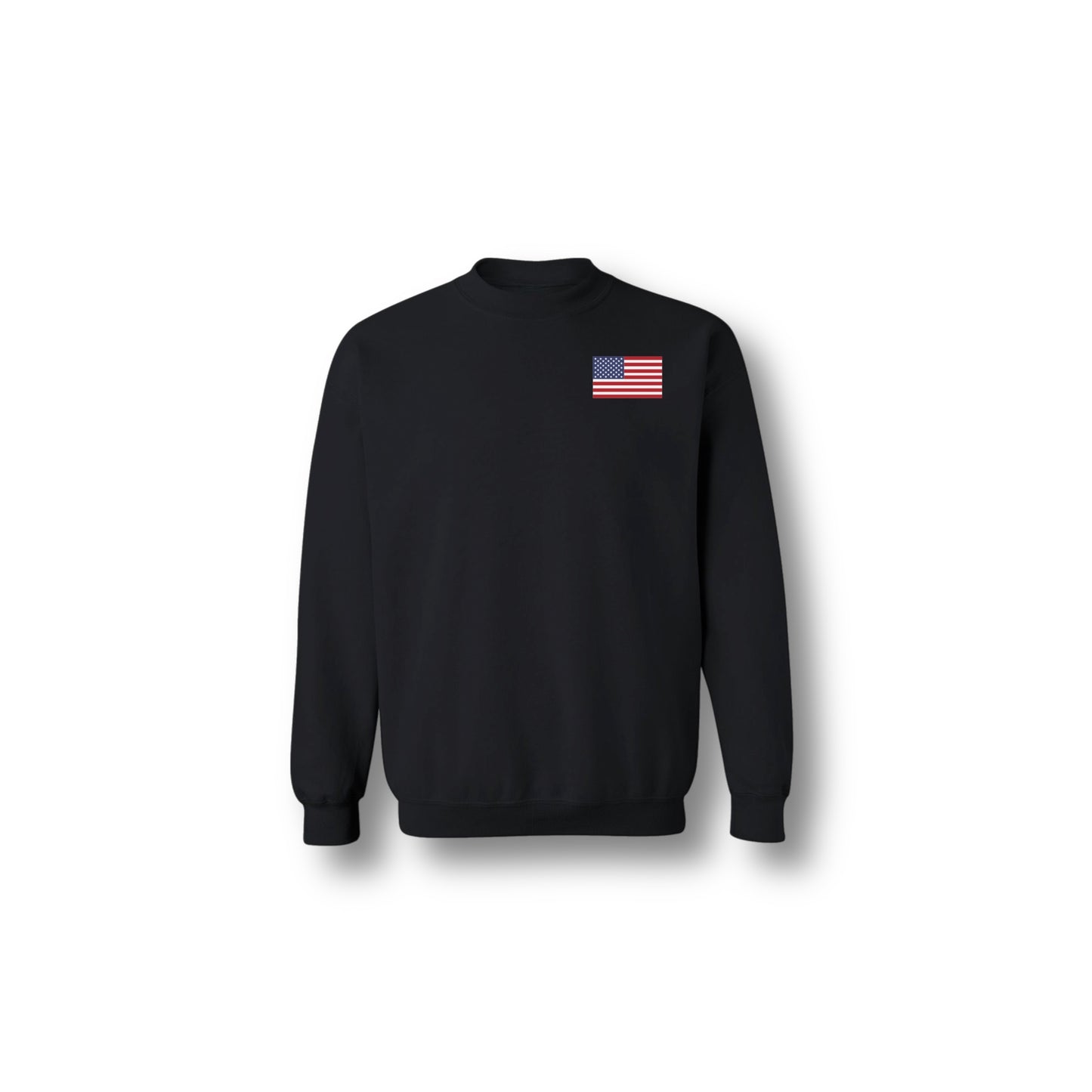 WITH LIBERTY AND JUSTICE FOR ALL CREWNECK BLACK